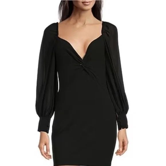 NWT Badgley Mischka Dalia Black Mini Dress size 8 - Picture 3 of 9